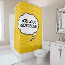 You Look Gorgeous Fun Retro Comic Book Pop Art Shower Curtain Zazzle Com Pop Art Decor Trendy Shower Curtain Book Shower