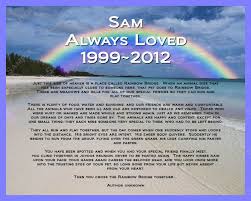 What is crossed the rainbow bridge? Free Rainbow Bridge Poem Shefalitayal