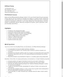 1 affiliate marketing manager resume