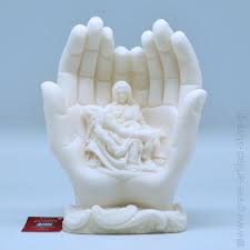 Alabaster is a name given to both a variety of gypsum, and a variety of calcite. Hands With Pieta Handmade Alabaster Statue 14 5cm 5 7 Tall Greek Artifact Store