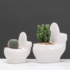 Check spelling or type a new query. White Ceramic Toilet Flower Pot Creative Diy Design Planter For Succulents Plants Gardening Small Flowerpot Home Office Decor Flower Pots Planters Aliexpress