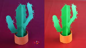 The best thing is you can make a bunch of these and you don't have to remember to do anything after. How To Make A Paper Cactus Tutorial Diy 3d Paper Origami Cactus Youtube
