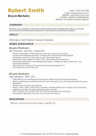 bicycle mechanic resume samples