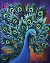 Beautiful Bird Paintings On Canvas Acrylic On Canvas Peacock Beautiful Peacock Painting Acrylic Painting For Beginners Simple Acrylic Paintings