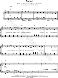Alan Walker Faded Sheet Music Easy Piano In E Minor Transposable Download Print Download Sheet Music Sheet Music Piano Sheet Music Free