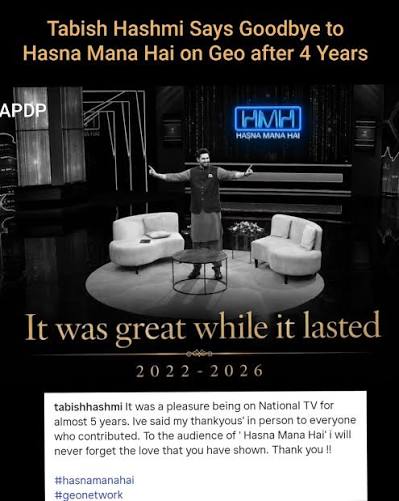 Tabish Hashmi Hasna Mana Hai Exit: What We Know