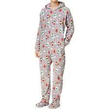 Macy S Pjs Gray Snowman Elf Christmas Gift Mens Hooded Footed Pajamas Sz S M Ebay