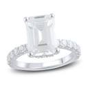 Lab-Created Diamond Engagement Ring 5-7/8 ct tw Emerald/Round ...