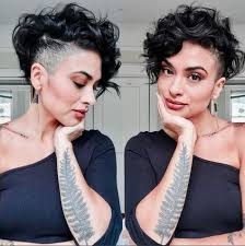 If your natural hair is a bit straight, whip out that curling wand and add a few curls. Keep It Long And Curly On One Side With An Undercut On The Other Side Short Hair Styles Haircuts For Curly Hair Hair Styles