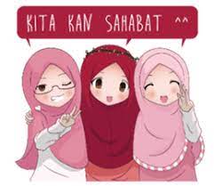 Gambar refernsi tampak depan ini saya ambil dari 99.co. Check Out The Kartun Muslimah Sticker By Ay Humaeni On Chatsticker Com Friend Anime Friend Cartoon Anime Best Friends