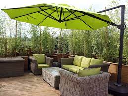 Octagonal Tilting Cantilever Parasol Bonnington 350cm Rattan And Teak