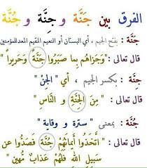 الفرق بين ج ن ة وج ن ة وج ن ة في اللغة العربية Islamic Phrases Learn Arabic Language Learning Arabic