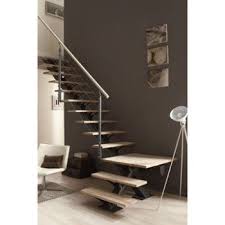 Escalier 1 4 Tournant Bas Reversible Alu Gris Mona 14 Marches Hetre L 85 Idees Escalier Escalier Bois Escalier Quart Tournant