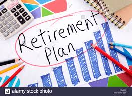 The Words Retirement Plan Written On A Hand Drawn Bar Chart