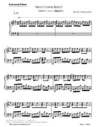 Hero S Come Back Naruto Shippuden Op1 Free Piano Sheet Music Piano Chords
