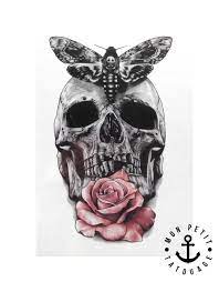 On retrouve sur la plaquette un vous pouvez donc essayer un tatouage tête de mort & rose tatoo comme modèle avant de passer à un définitif. Tatouage Temporaire Tete De Mort Rose Et Papillon Mon Petit Tatouage Temporaire