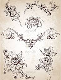 Victorian elements victorian label victorian corner victorian dress victorian style victorian swirl. Vector Vintage Victorian Floral Elements For Design Zip File Containsfully Editable Eps10 Vector File And H Ornament Drawing Design Elements Victorian Flowers