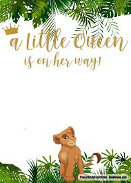 Free Printable Lion King Baby Shower Invitations Templates Drevio Lion King Baby Shower Lion King Party Lion King Birthday