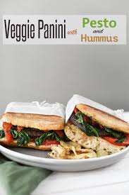 Roasting vegetables adds such depth and tasty flavor! Veggie Panini With Hummus And Pesto My Modern Cookery