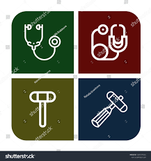 Diagnose Icon Set Collection Stethoscope Reflex Stock Vector Royalty Free 1670175541 In 2020 Icon Set Stock Vector Royalty Free