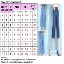 Details About New Women Casual Seven Leg Wide Leg Jeans Stretch High Rise Straight Denim Pants