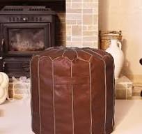 Amazon.com: Unstuffed Round Faux Leather Pouf Cover, Multipurpose Ottoman, 19.5”x17.5” Elegant Storage Footrest DIY Bean Bag Chair,Versatile Home ...