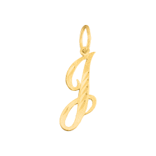 Cursive letter j cutout on full sheet of paper. 14k Yellow Gold Diamond Cut Cursive Letter Initial J Pendant Ebay