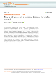 PDF) Neural structure of a sensory decoder for motor control