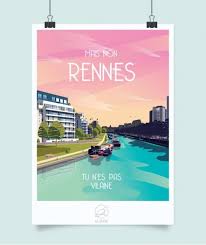 Affiches Regionalistes Et Travel Posters Neo Vintage La Loutre Affiche Rennes Affiche De Voyage