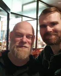 Catching up with the boss! (Mr. Per Nilsson) @scarguitar . Keen to watch  these mad Swedes shred tonight! @scarsymmetry #scarsymmetry