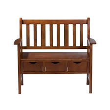 Southern Enterprises Longview Country Oak Storage Bench Oak Storage Bench Country Bench Entryway Bench Storage