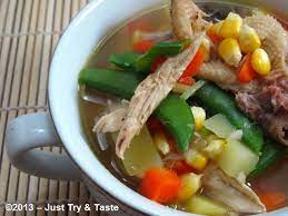 Sup Ayam Dengan Jagung Manis Wortel Kacang Polong Dan Jamur Merang Sup Ayam Resep Masakan Makanan Dan Minuman