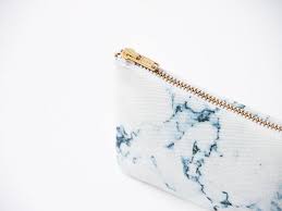 White Marble Organic Coton Pencil Case Zipper Pouch White And Blue Print Organic Fabric Marble Pencil Pouch Back Pencil Case Diy Pencil Case Pencil Pouch