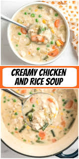 Creamy Chicken And Rice Soup Recipe Creamy Chicken And Rice Creamy Chicken Soup