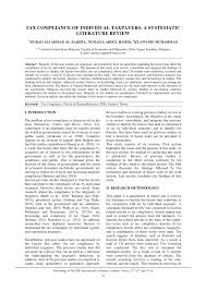 Although the development in malaysia may not have any direct. Pdf Tax Compliance Of Individual Taxpayers A Systematic Literature Review