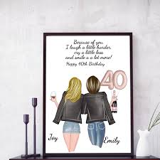 Commemorate their 40th with a personalized gift, or surprise them with a flower delivery or food gift basket filled with their favorite goodies. Best Friend Print 40th Birthday Gift Personalised Print Birthday Present Home Decor Sister Pr 40th Birthday Gifts 40th Birthday Personalized Gifts For Mom