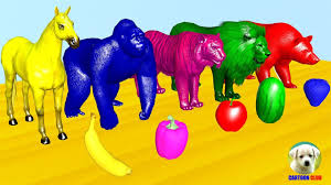 Colors help kids understand and organize their world. Learn Colors With Wrong Animals Eat Fruits Colorful Cartoon For Kids Youtube
