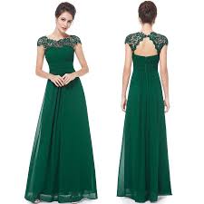 Floor Length Chiffon Bridesmaid Prom Dress Dark Green Cap Sleeves Dark Green Bridesmaid Dress Dark Green Prom Dresses Green Prom Dress