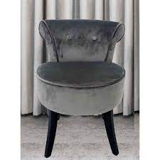 Vanity Stool Dark Grey With Black Legs Vanity Stool Velvet Furniture Accent Chairs For Living Room