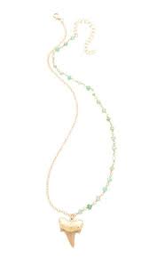 Heather Hawkins Shark Tooth Gemstone Necklace Shopbop Shark Teeth Jewelry Shark Tooth Necklace Gemstone Necklace