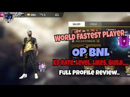 Free fire players are often on the lookout for stylish and unique names to make them stand out (image courtesy: Op Bnl Free Fire Id Profile Full Review Id Kd Level Likes Youtube