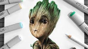 Subscribe, like and share this video and check out more of our step by step drawing tutorials listed in our playlists below. Drawing Baby Groot Guardians Of The Galaxy Vol 2 Youtube
