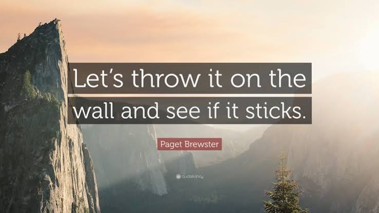 Paget Brewster Quote: “Let's throw it on the wall and see if it sticks.”