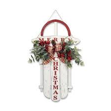 27 White And Red Christmas Sled With Pine And Berries Wall Hanging Walmart Com Christmas Wall Decor Christmas Sled Christmas Wall Hangings