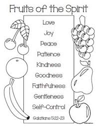 These are wonderful to use with character development. Fruits Of The Spirit Coloring Page Fruit Of The Spirit Sunday School Coloring Pages Bible Study For Kids