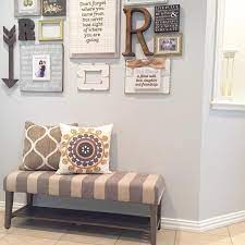View interior and exterior paint colors and color palettes. The Sister Studio On Instagram New Bench Love The Perfect Size For This Little Hall Area Of Our Home Interior Wall Colors Living Room Paint Living Room Grey