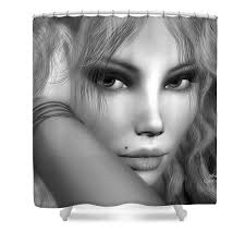 Silver Girl Shower Curtain by Carol Cavalaris