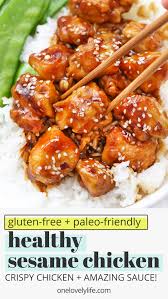 Sesame chicken asian chicken crispy chicken sticky chicken lime chicken keto chicken. Healthy Sesame Chicken Gluten Free Paleo Friendly One Lovely Life