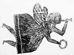 Cornelia O Donovan Angel Linocut Linocut Prints Angel Illustration