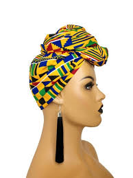 African Head Wraps for Women in Kente Print Fabric, Ankara Headwrap,  African Wedding Turban